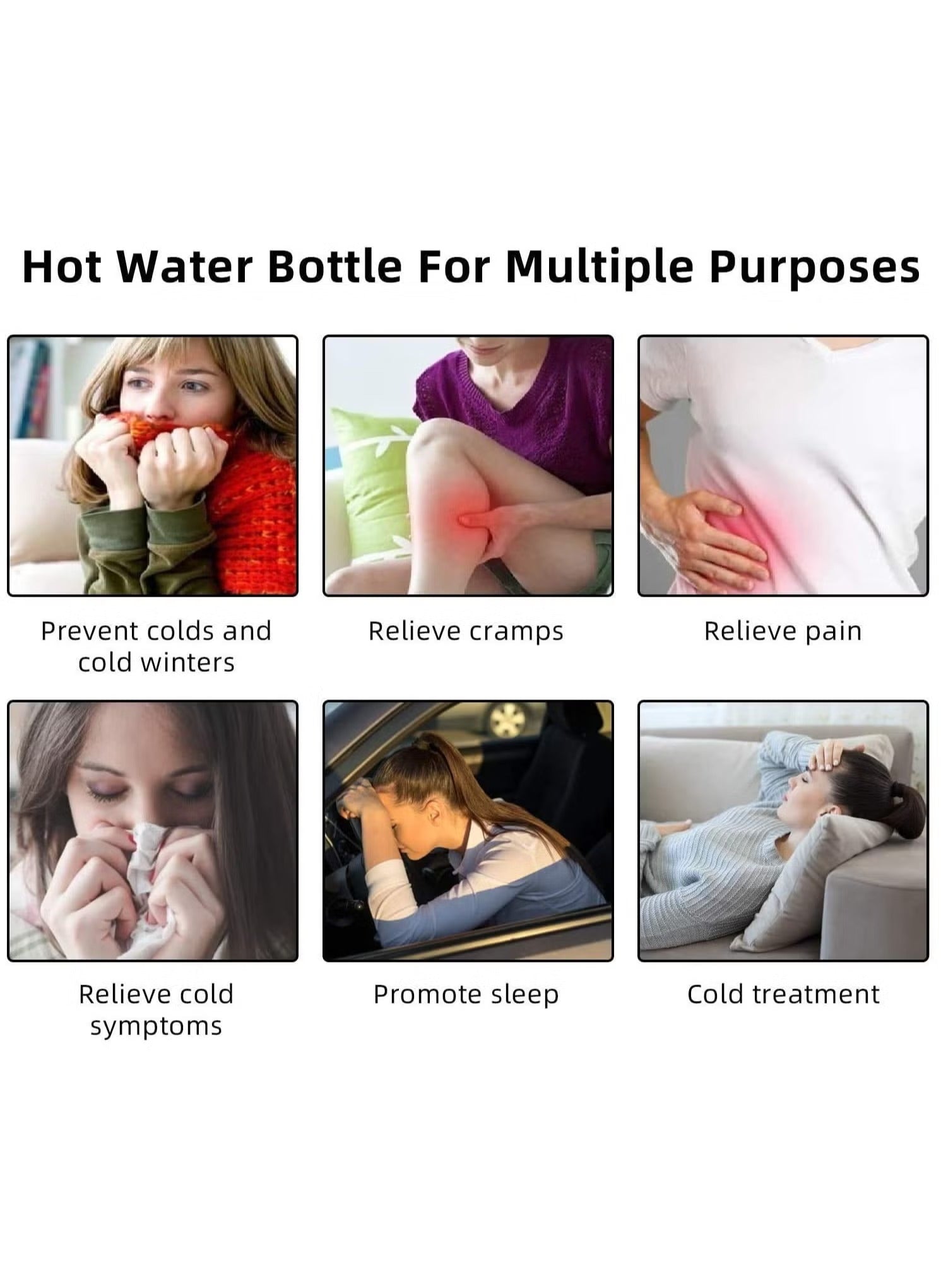 Hot Water Bag with Soft Cover | Rubber Hot & Cold Therapy Pack for Pain Relief