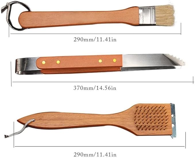 18-Piece BBQ Tool Set | Stainless Steel Grilling Accessories with Wooden Handles | Perfect Gift for Men & Women