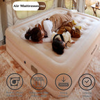Queen Air Mattress with Built-in Pump | Inflatable Camping & Guest Bed