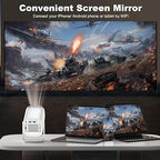 Mini Portable 4K Projector 2024 – Android 11, 280 ANSI, WiFi/Bluetooth, Auto-Correct & 180º Rotation