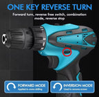 Cordless Drill Driver Set | Brushless Motor Screwdriver | 2 Lithium Batteries & Carry Box | Variable Speed Electric Drill for DIY, Home, and Professional Use