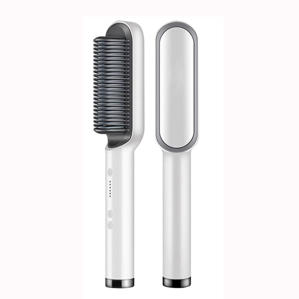 Multifunctional Hair Straightener Brush | Heating Curler, Straightener & Styler Comb for Hair & Beard | Fast Heating Straightening Iron