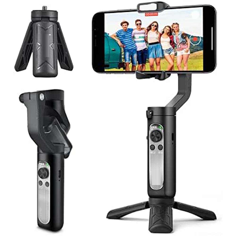 CQL Smart 3-Axis Gimbal Stabilizer for Smartphones & Action Cameras | Professional Video Stabilizer with Universal Compatibility and Long Battery Life