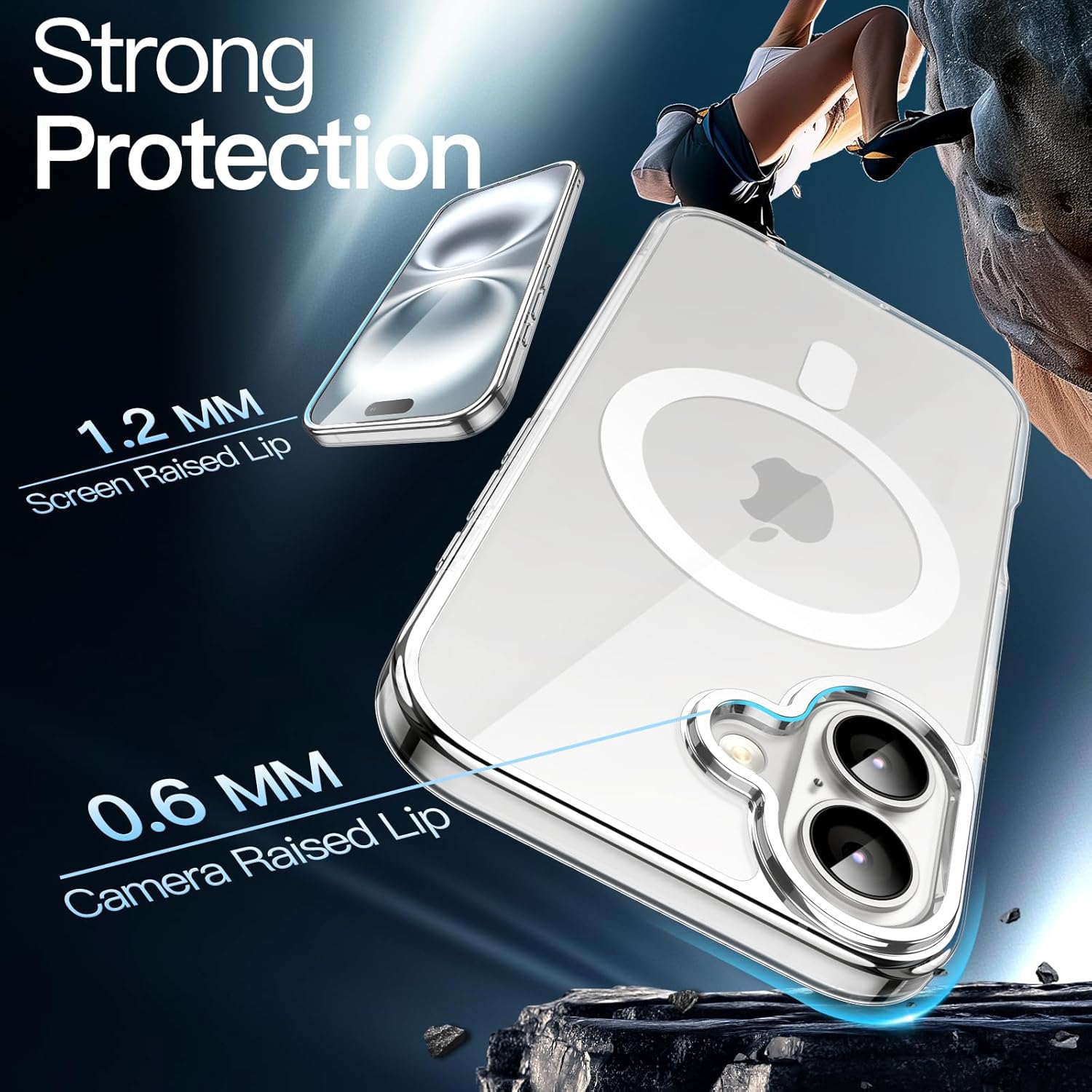 Magnetic Clear Case for iPhone 17 6.3" (2025) | MagSafe Compatible Transparent Shockproof Bumper Cover with Anti-Scratch Hard Back & Wireless Charging Support
