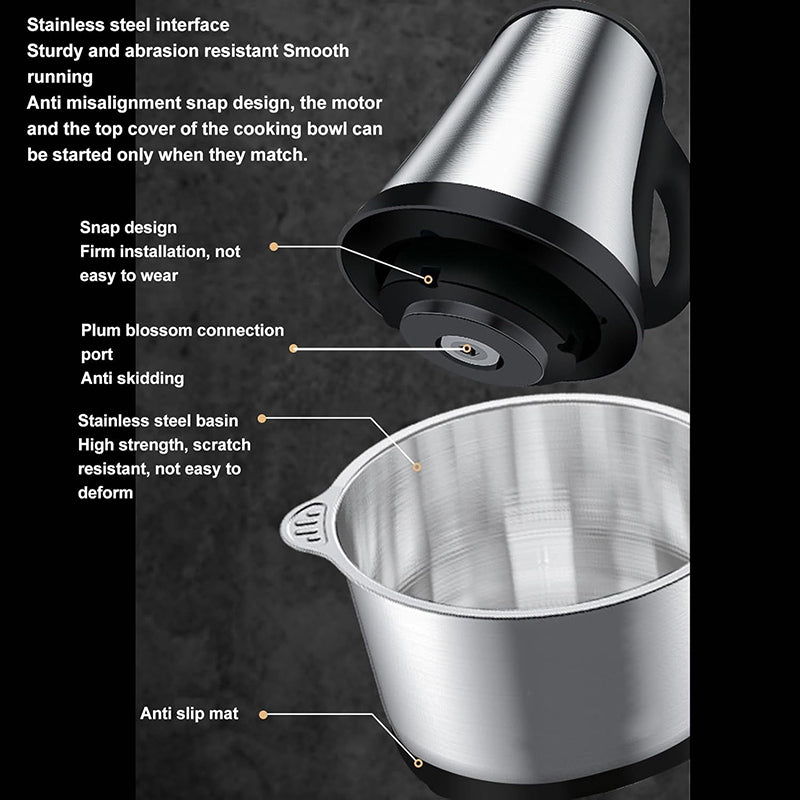 2-in-1 Stainless Steel Electric Meat Grinder & Food Processor – 6 Blades, 3.8L Capacity, Powerful Motor for Efficient Home and Restaurant Food Preparation