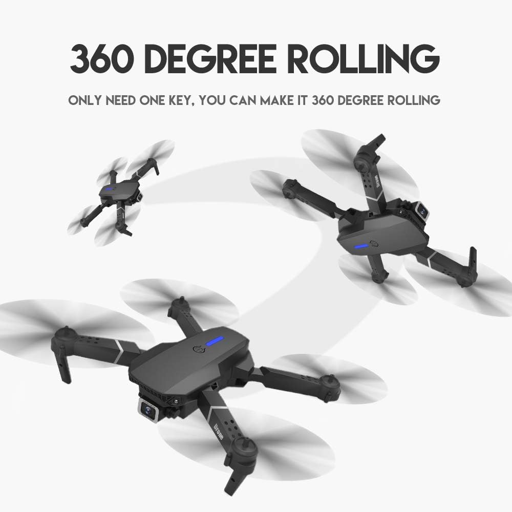 8K Foldable Mini Drone - Dual Camera, WiFi FPV, Gesture Control, Android/iOS Compatible, with Carry Case (Black) – Compact & Powerful Drone for Aerial Photography