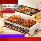 Electric Smokeless Grill – Nonstick Indoor Griddle Pan for Frying, Baking, Stewing with Adjustable Temperature, Easy to Clean, White Finish for Healthy Cooking