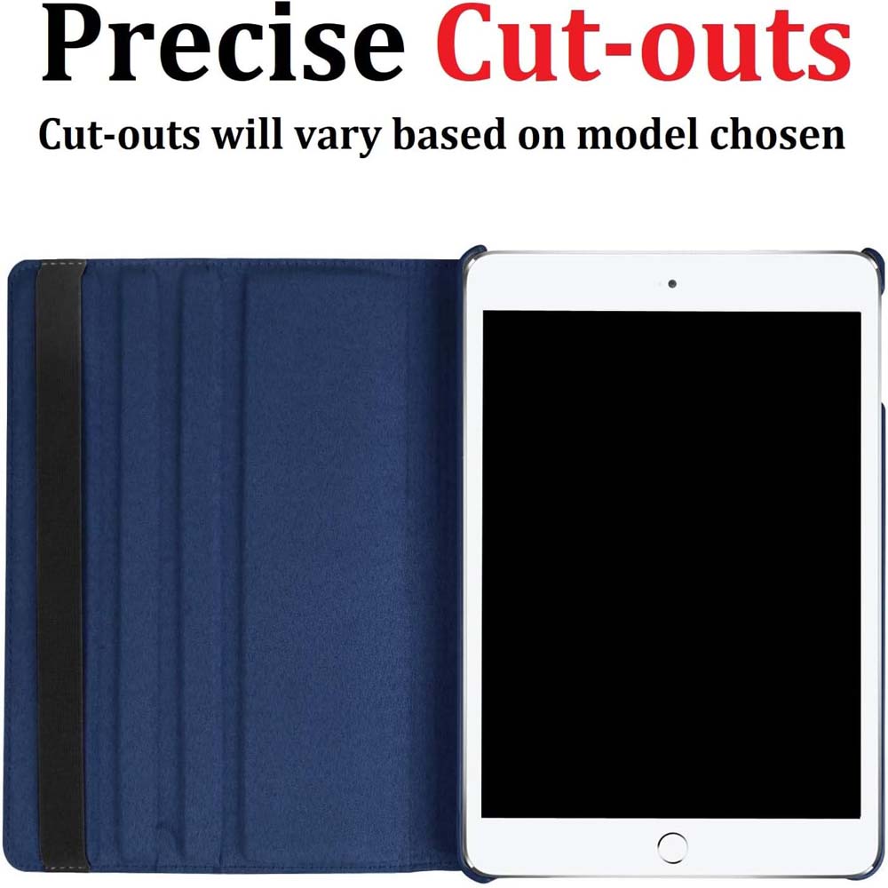 360° Rotating Stand Case for iPad Mini 4/5 – PU Leather Smart Cover with Auto Sleep/Wake & Multi-Angle Viewing (Multi Colour)