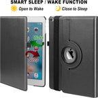 360° Rotating Case for iPad Air 1 & 2 / 9.7" – Auto Sleep/Wake Stand Cover with Multi-Angle Viewing (Multi Colour)