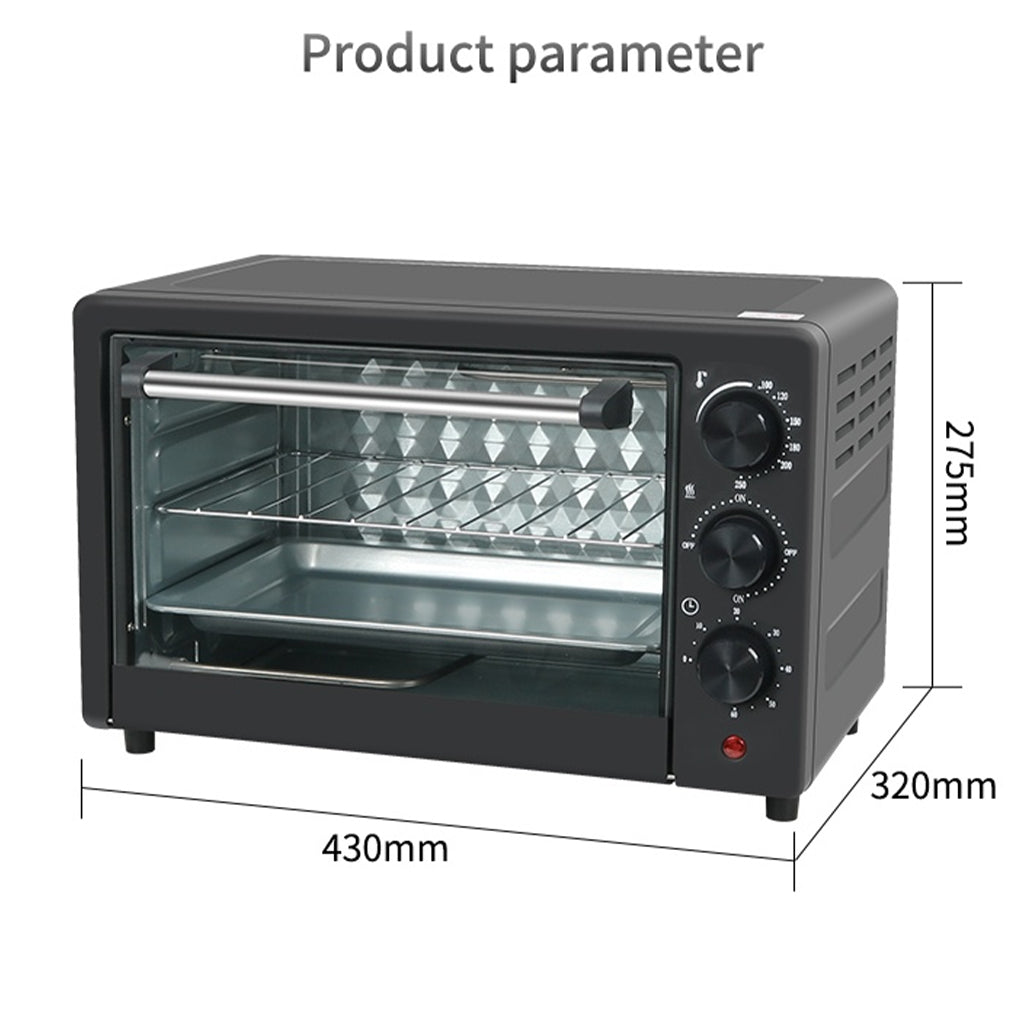 18L Multifunction Toaster Oven – 6-in-1 Electric Countertop Convection Oven for Pizza, Baking, Roasting, Toasting, Broiling, and Reheating
