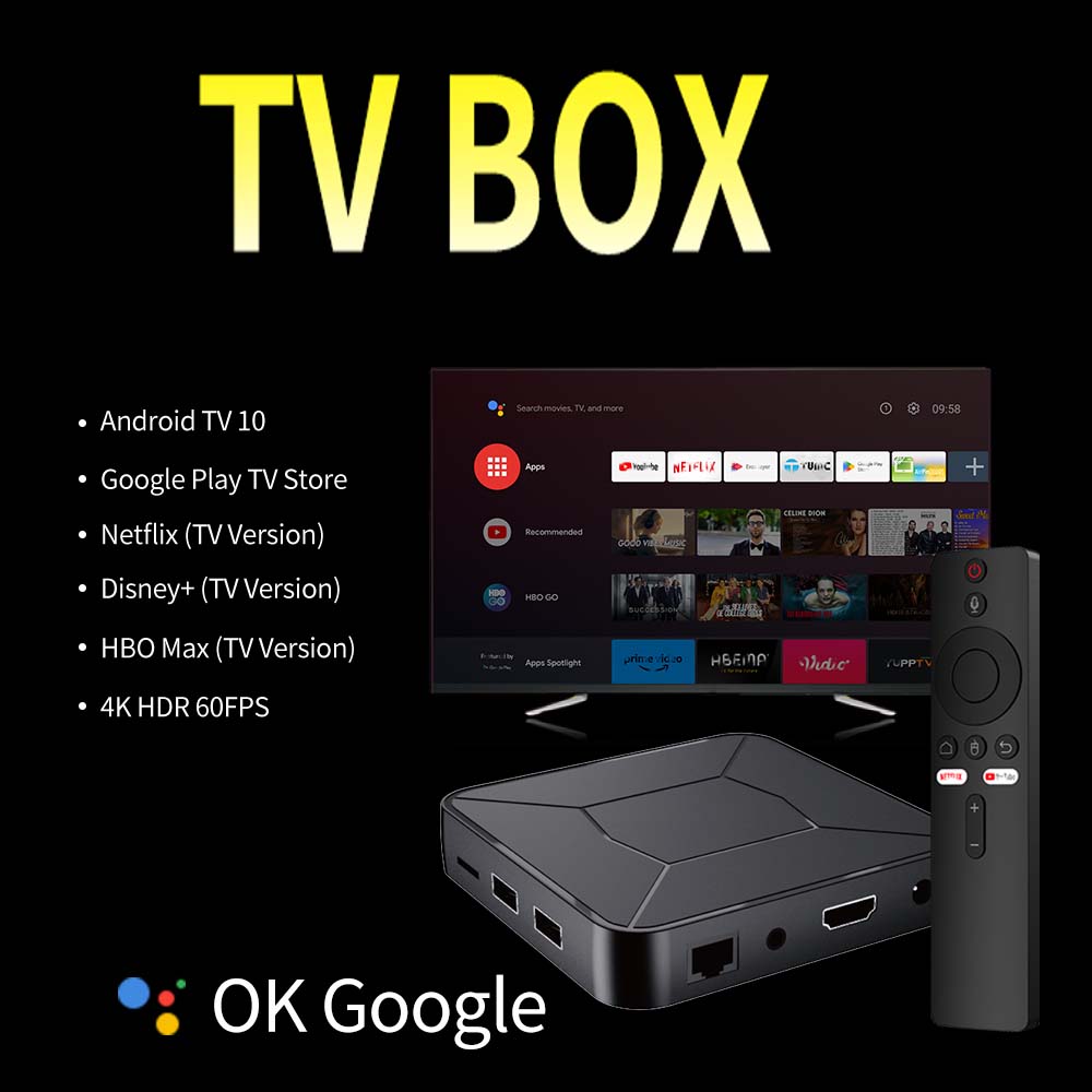 OTT 4K Android TV Box – Google TV Edition with Voice Remote, Chromecast Built-in, Dolby Audio, and Ultra HD 4K HDR Streaming Support