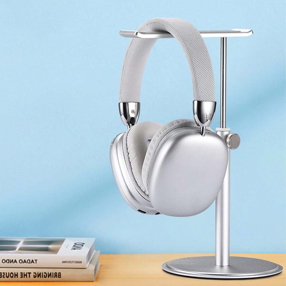 Adjustable Aluminum Headphone Stand – Anti-Slip Desktop Organizer with Storage Shelf | Universal Headset Holder for Gaming, Studio & Office Accessories (Durable & Sleek Design)