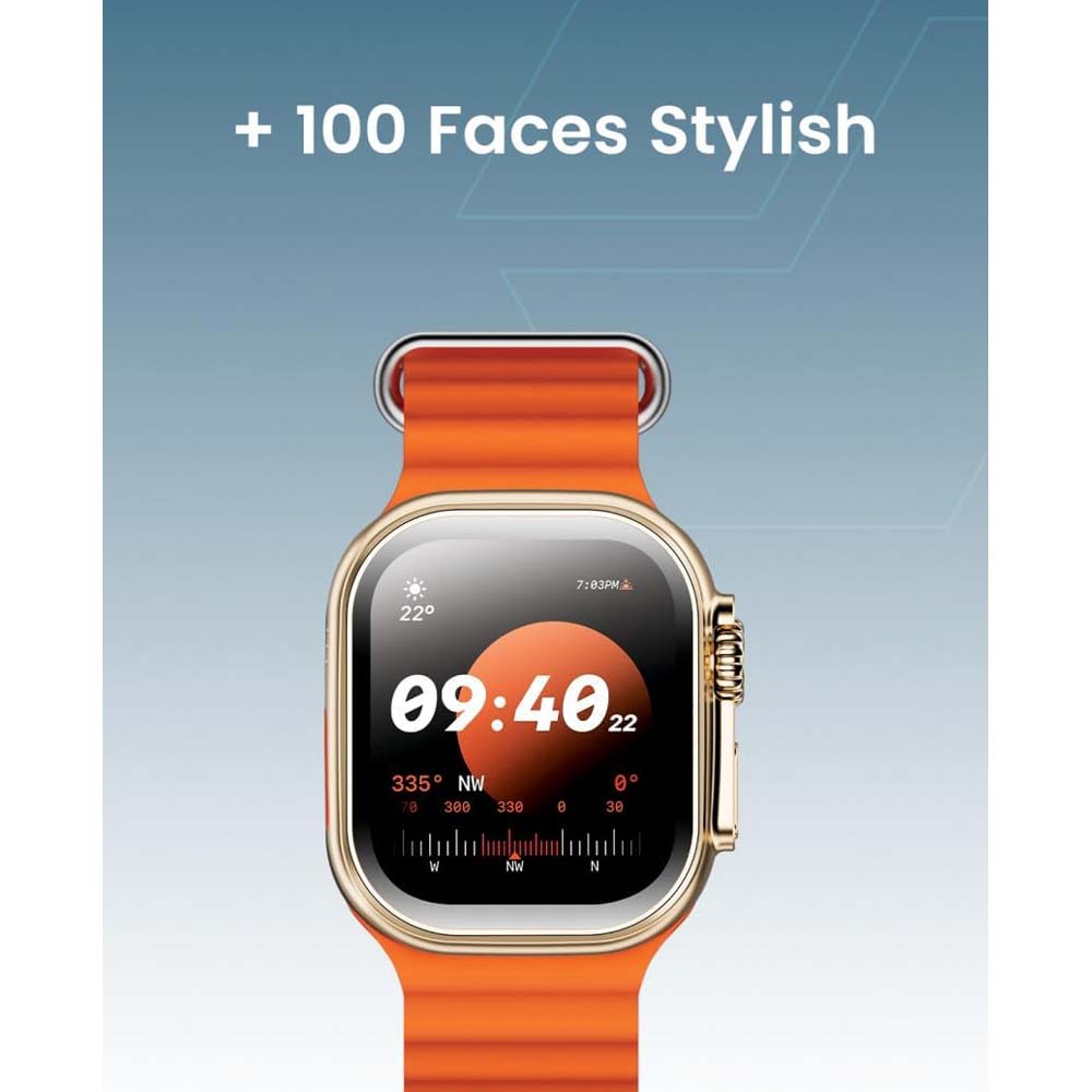 TC41 Curve Smartwatch with 2.01" AMOLED Display, GPT AI Assistant, Bluetooth Calling, Wireless Charging, IP68 Waterproof, Fitness Tracker – Stylish Orange Edition