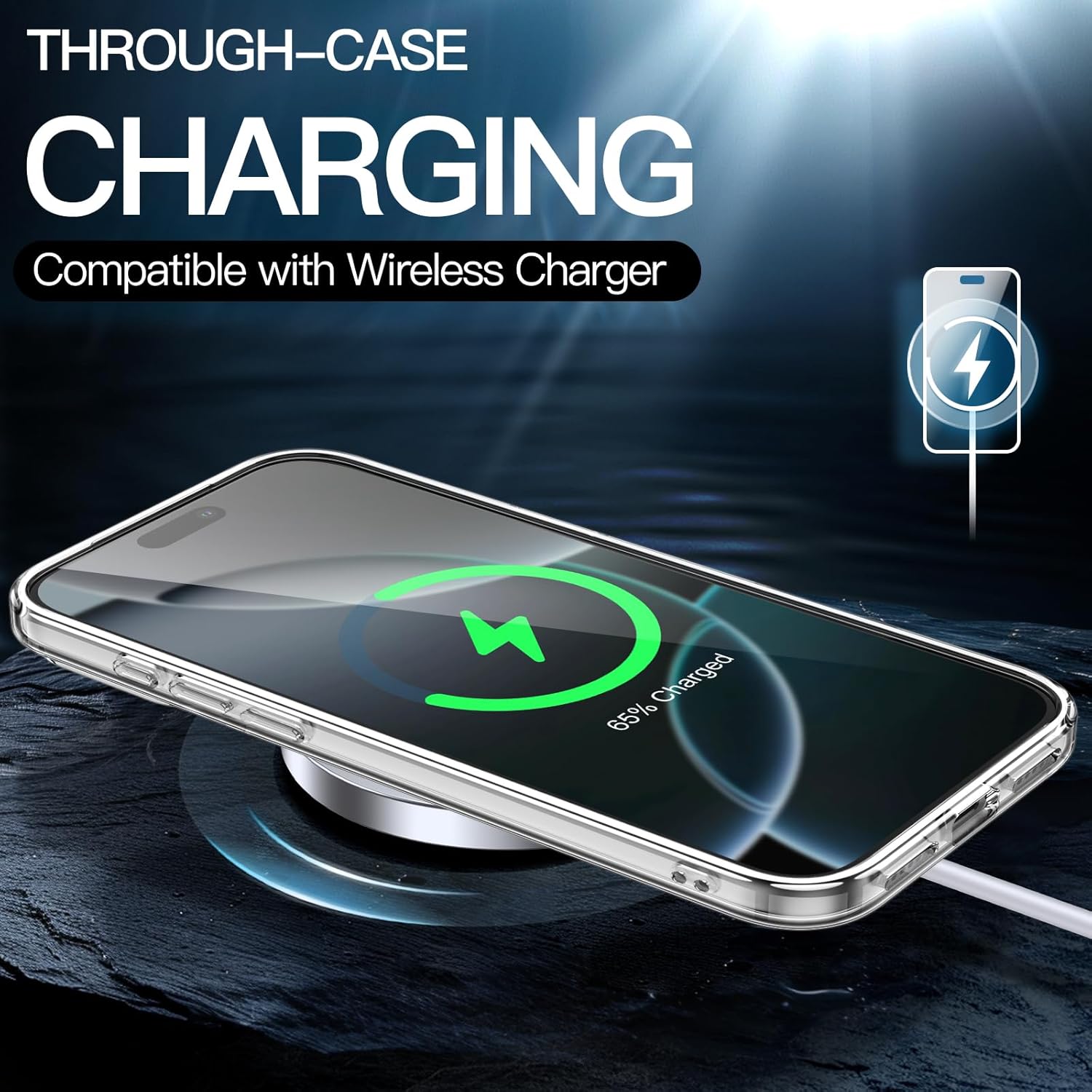 Crystal Clear Case for iPhone 17 Pro Max 6.3" (2025) | Anti-Yellowing Hard Back, Slim Shockproof Bumper, Wireless Charging Compatible Protective Phone Cover