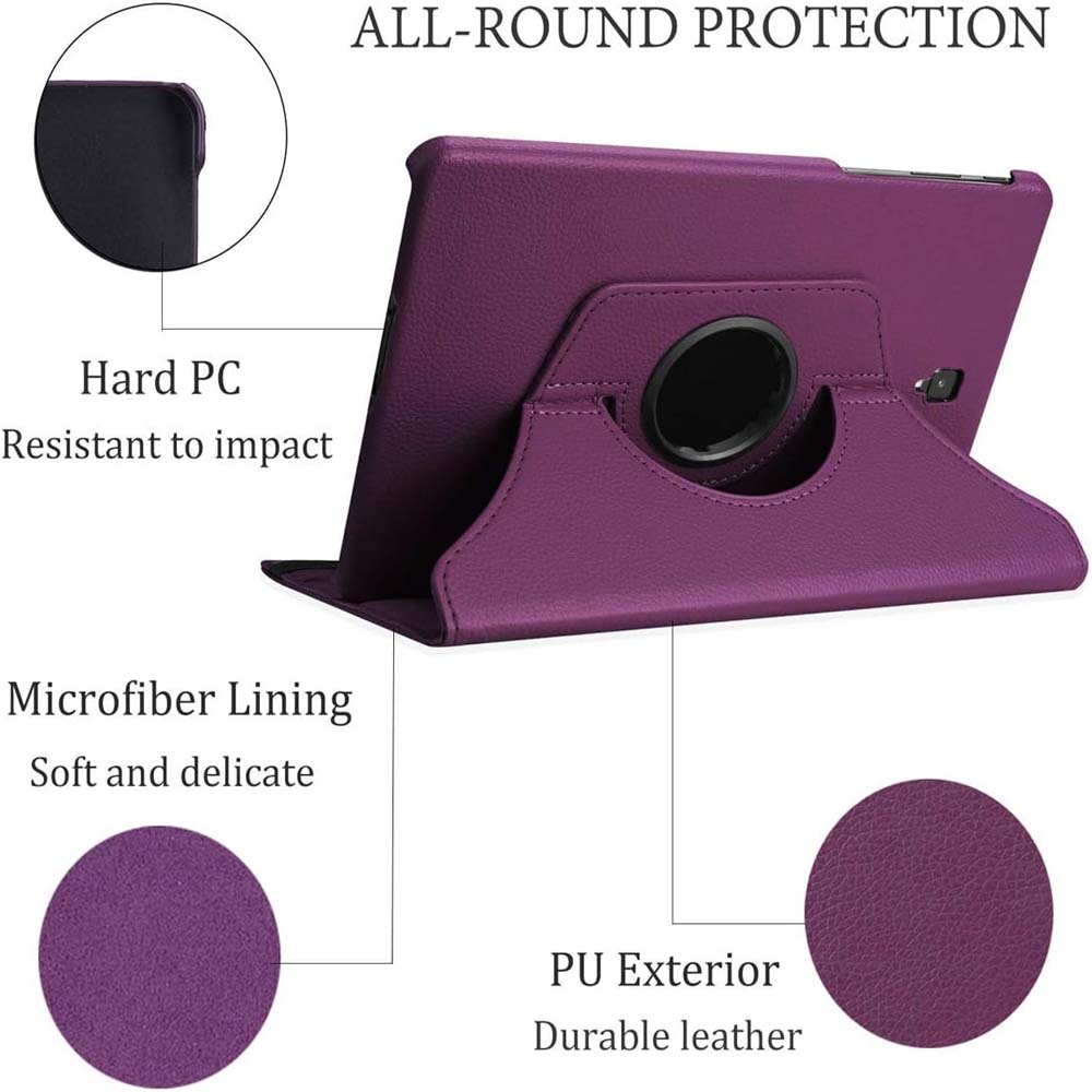 360° Rotating PU Leather Case for Galaxy Tab A 8.0" 2017 – Auto Wake/Sleep Cover for SM-T380/T385 (Multi-View Stand Function)