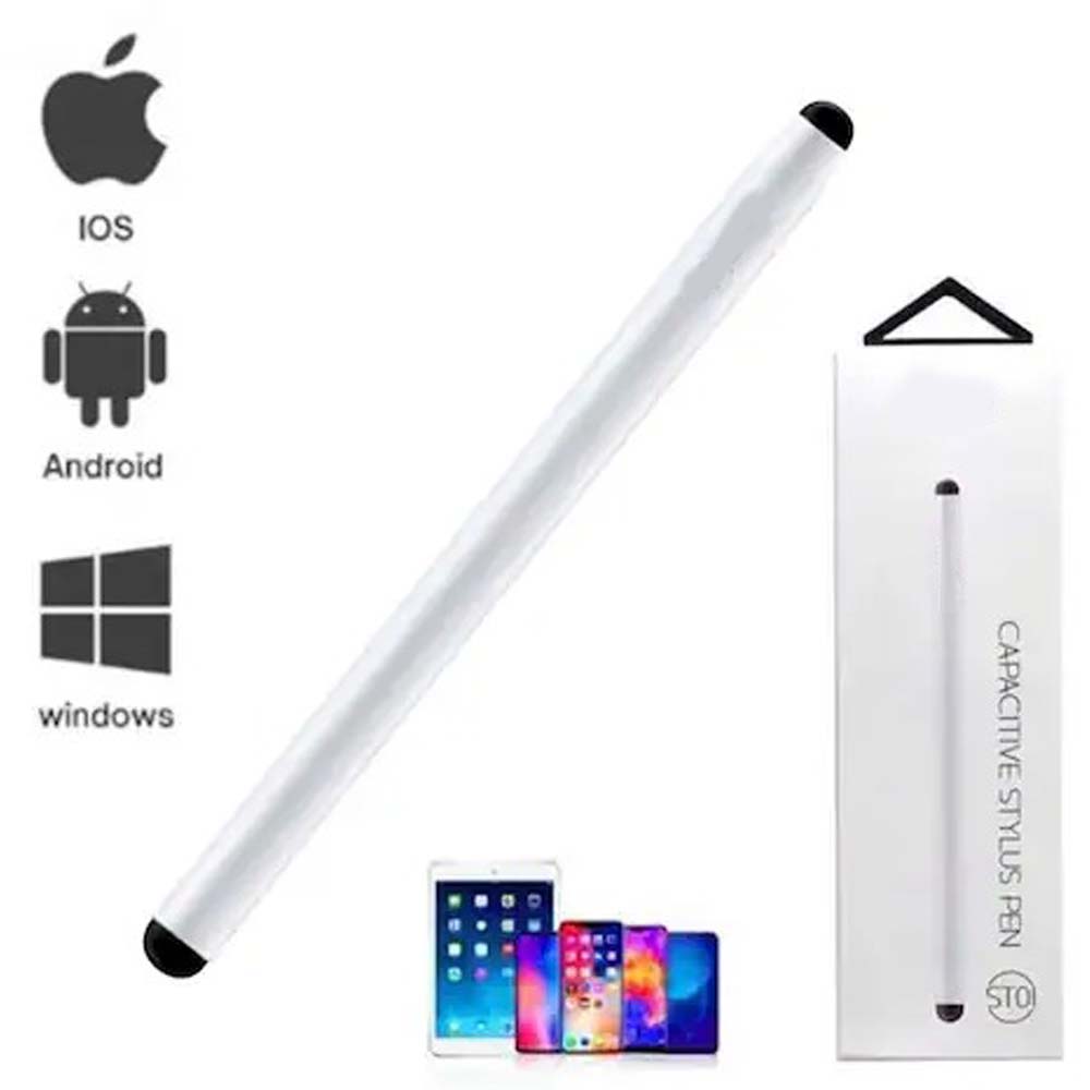 ST01 Universal Stylus Pen – White Lightweight Touchscreen Stylus for Smartphones, Tablets & All Capacitive Screens, Smooth Writing & Drawing Tool for Everyday Use
