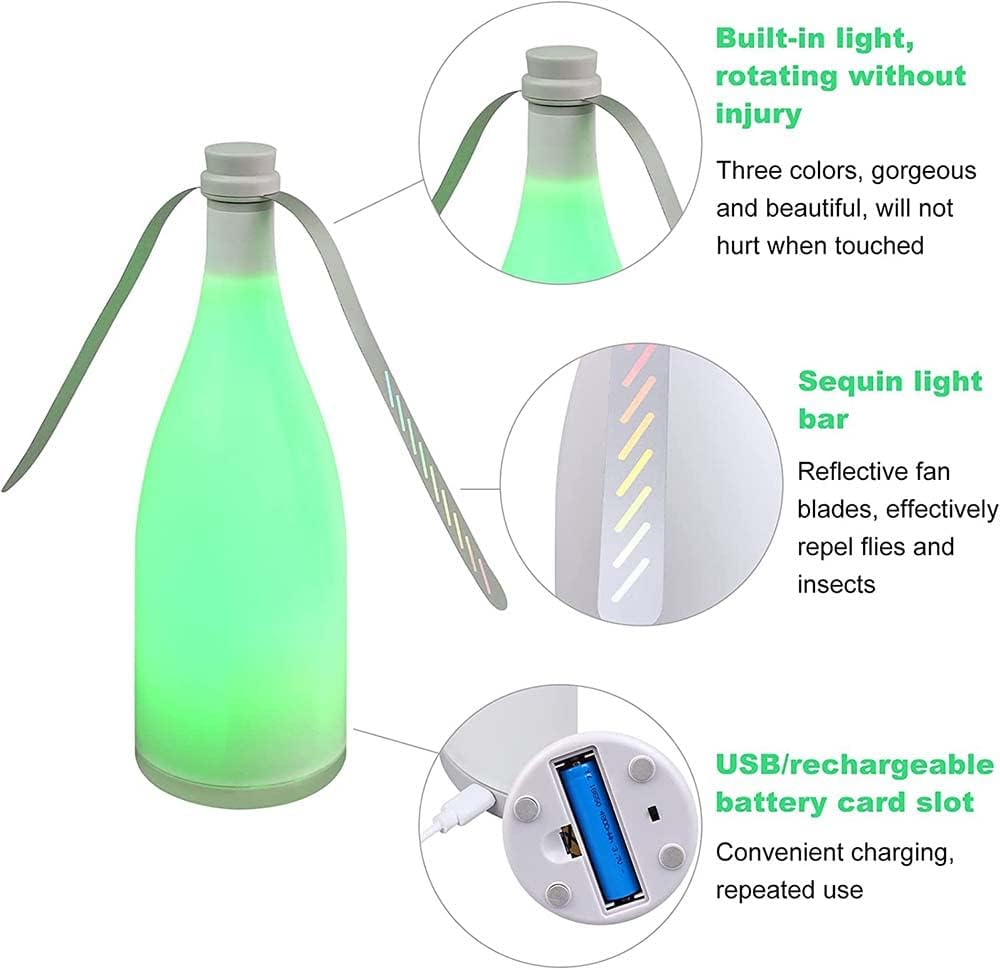 2-in-1 Fly Repellent Fan – USB Rechargeable Table Fan with Built-in Light, Eco-Friendly Mosquito & Insect Deterrent for Indoor & Outdoor Use
