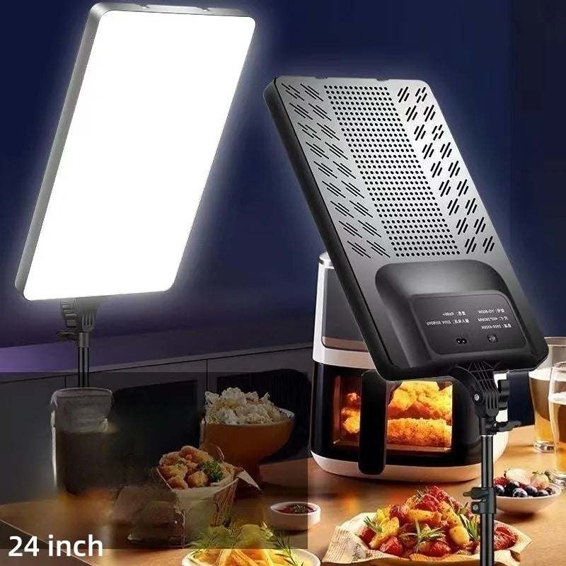 24" LED Video Light | Dimmable Studio Lighting Panel with Remote Control | Adjustable Brightness for Photography, Live Streaming, Vlogging & Professional Video Production