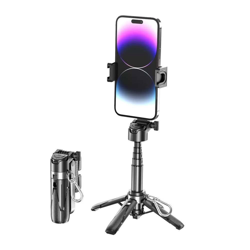 P15T Mini Selfie Stick Tripod | Extendable Phone Stand with Wireless Remote | Portable Vlogging & Travel Tripod for iPhone & Android Smartphones