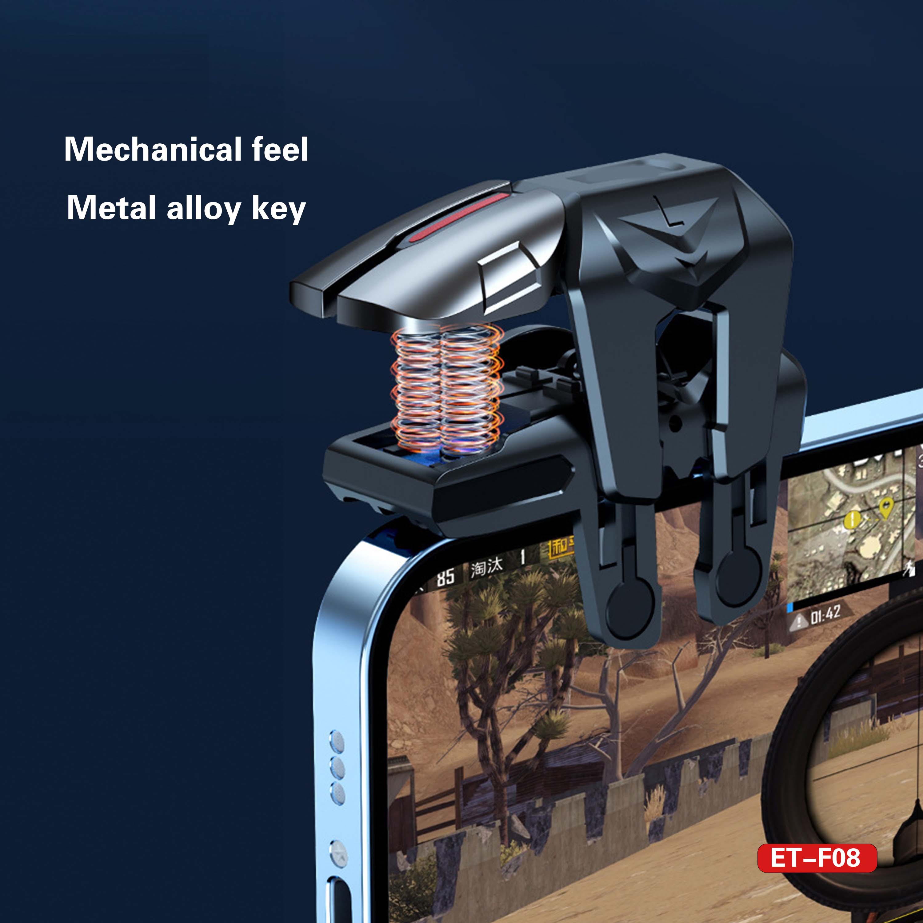 Mobile Game Trigger Controller – Clip-On Fire Buttons & Joystick for PUBG, COD Mobile & Free Fire | Responsive Design for iOS/Android | No Bluetooth or Charging Needed