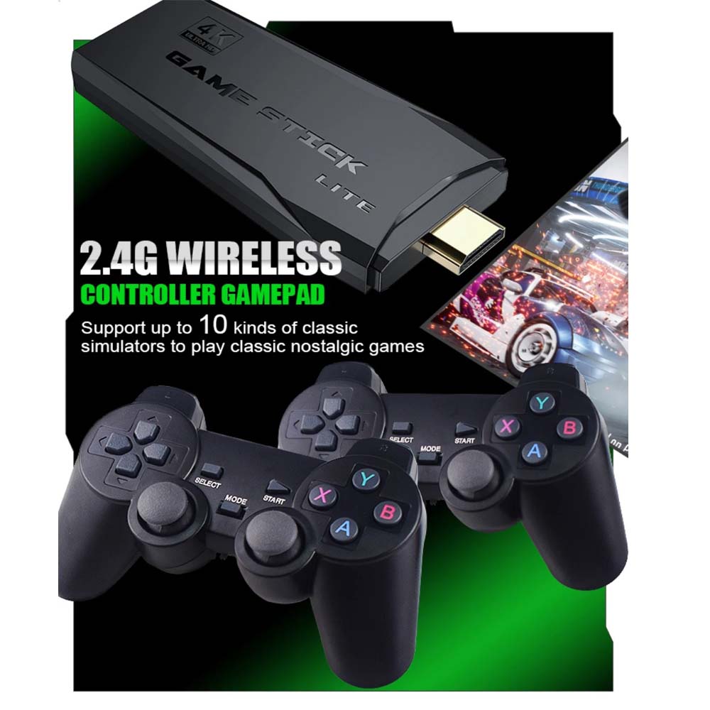 Retro Game Stick Lite | Plug & Play HDMI Console with 20,000+ Classic Games, Dual 2.4G Wireless Controllers, 64GB Storage | Portable Gaming System for TV