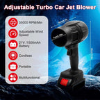 Rechargeable Handheld Blower Dryer - 1 Battery, Turbo Jet Air Duster for Home, Car, Leaves & Snow Cleaning
