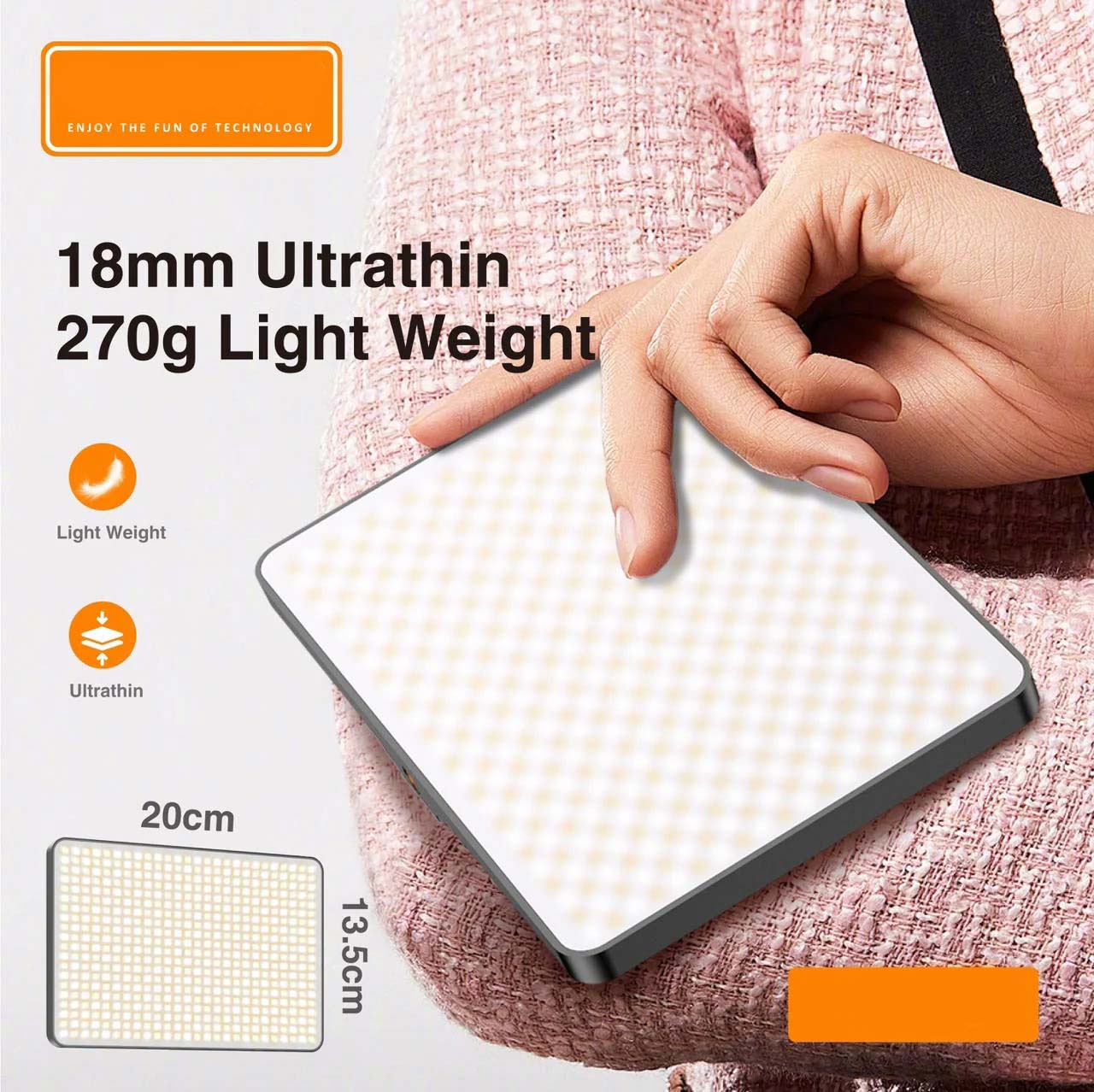 Live-E11 10W Bi-Color LED Video Light | USB-Powered Camera Panel Fill Light for Photography, TikTok, Vlogging, Streaming & Professional Video Recording
