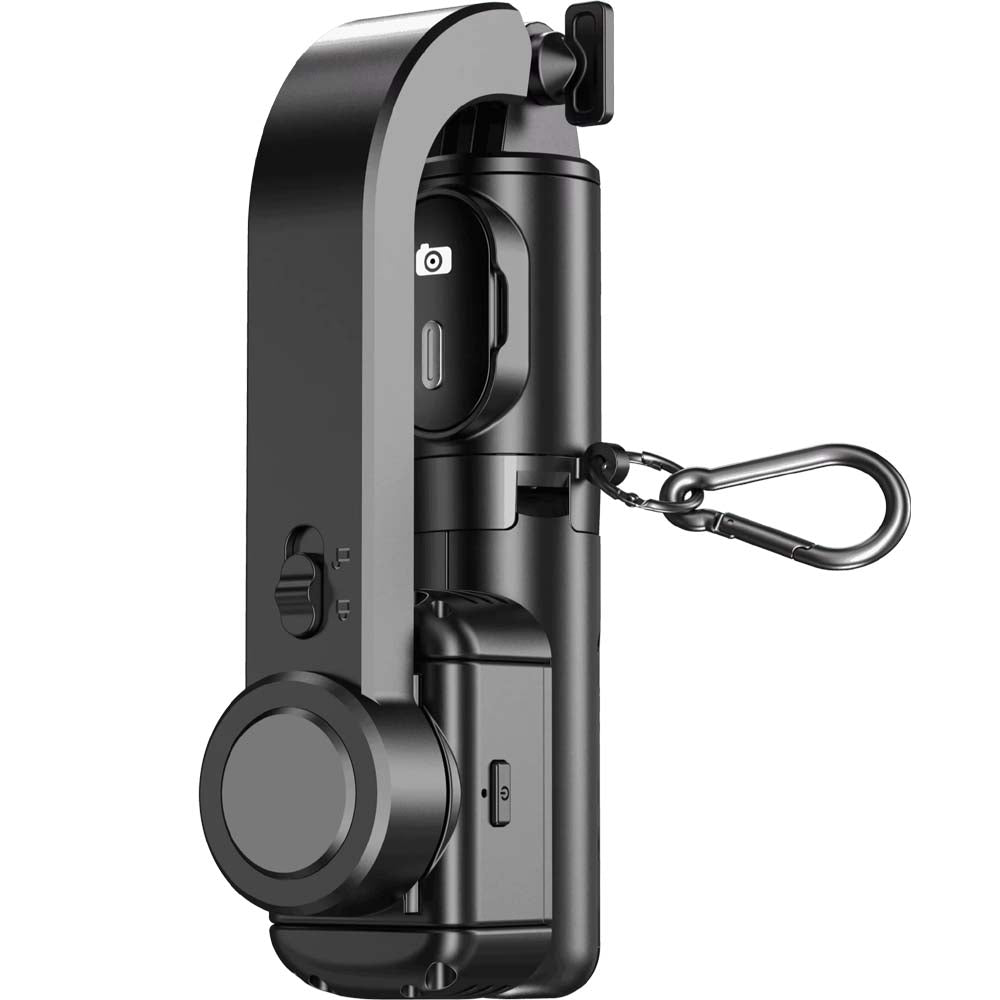 Q-30 Mini Gimbal Stabilizer | 3-Axis AI Handheld Stabilizer with Selfie Stick & Tripod | ABS & Aluminum Smartphone Stabilizer for Smooth Video & Vlogging