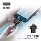 3-in-1 OTG Adapter – USB 3.0 High-Speed Hub with SD/TF Card Reader & Charging Port | Universal Connector for Smartphones, Tablets, Laptops & More