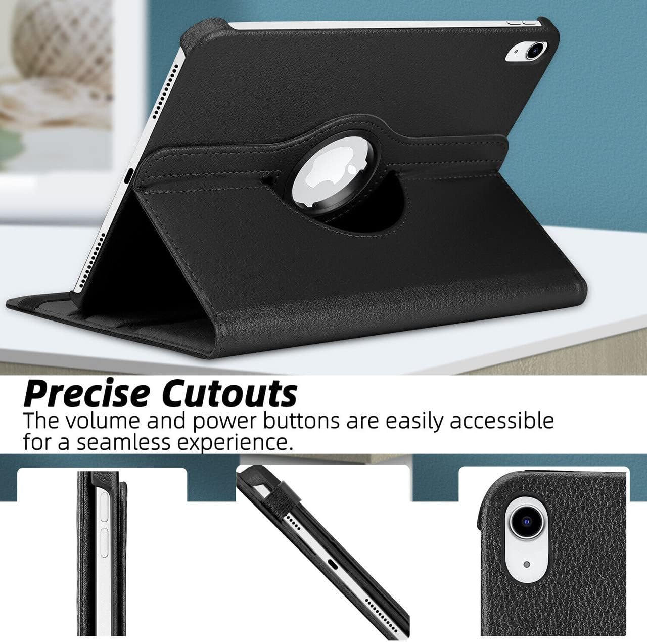 iPad 10th Gen 10.9" Leather Case – 360° Rotating Smart Cover with Auto Sleep/Wake, Multi-Angle Stand & Full Protection (Multi Colour)