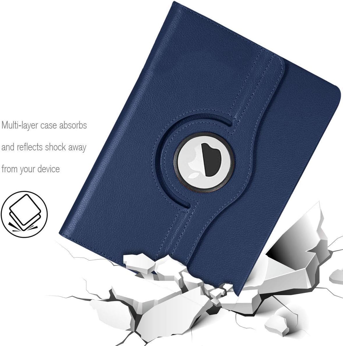 iPad Pro 12.9" Case (2015–2017) – 360° Rotating Wallet Folio with Auto Sleep/Wake, Card Slots & Shockproof Protection (Multi Colour)