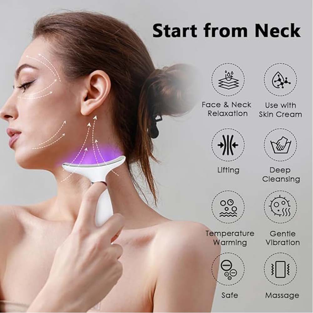 7-Colour LED Light Therapy Facial Massager | Skin Rejuvenation, Anti-Aging, Wrinkle Removal, Tightening & Slimming Beauty Wand for Face, Neck, Eyes with 7 Adjustable Modes