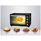 OE-1419 55L Electric Countertop Oven – Rotisserie & Convection Function, Auto Shut-Off, Stainless Steel Heating for Baking, Toasting, Broiling, Family-Sized Cooking