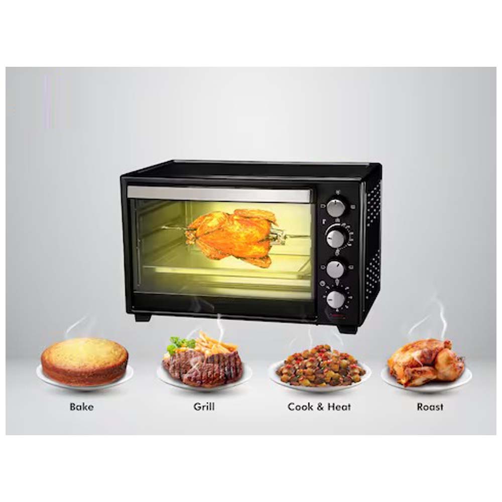 OE-1419 55L Electric Countertop Oven – Rotisserie & Convection Function, Auto Shut-Off, Stainless Steel Heating for Baking, Toasting, Broiling, Family-Sized Cooking