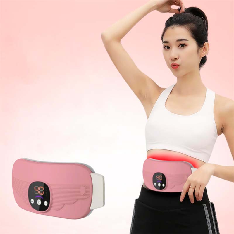 Smart Menstrual Heating Pad | 4-Gear Constant Temperature Abdominal Massager with Vibration | Warm Palace Belt for Period Cramps & Pain Relief – Pink Colour