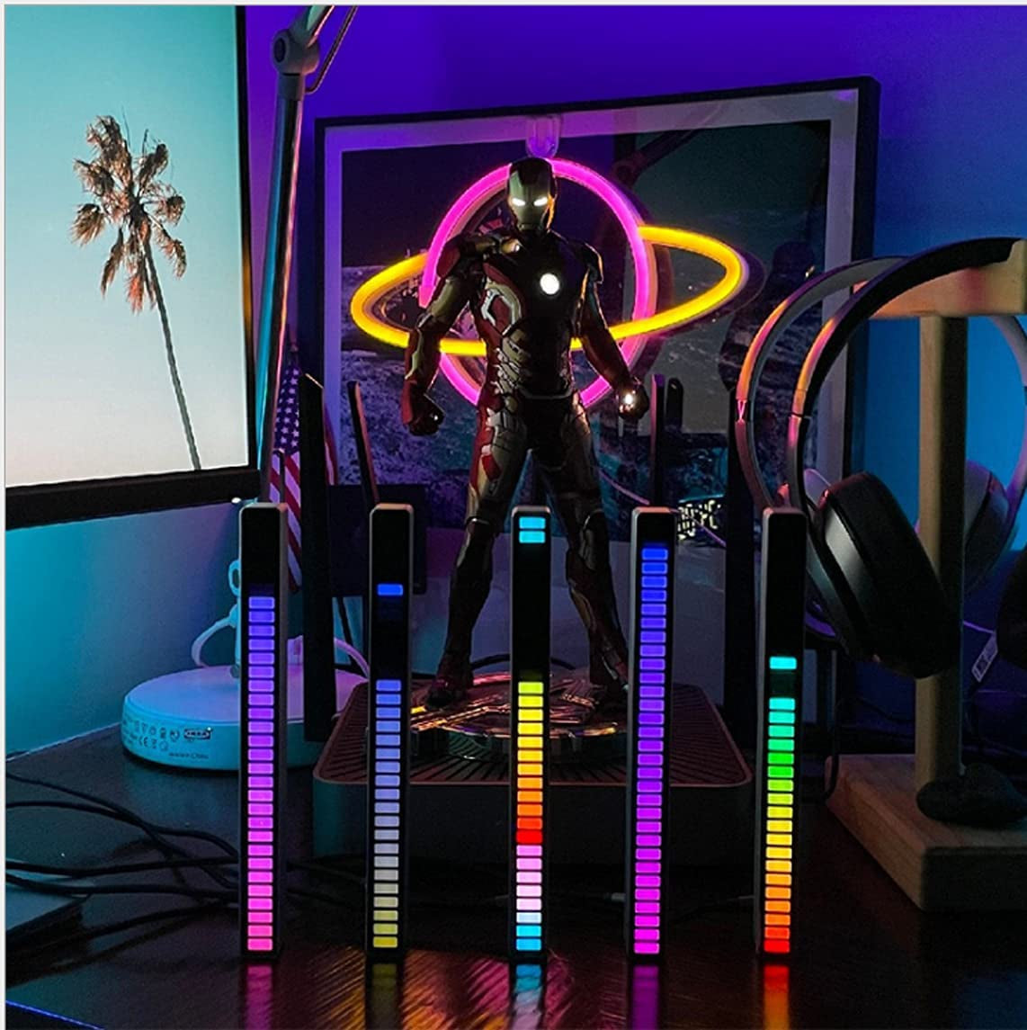 32-Bit RGB Music Rhythm Light | Sound-Activated LED Bar with Tripod Stand, Voice Control & 3D Effects for Parties, Gaming, Cars & Home Decoration