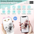 Portable Mini Sticker Printer | Inkless Bluetooth Thermal Printer for Photos, Notes & Diary | iOS/Android Compatible Pocket Printer for On-the-Go Creative Printing