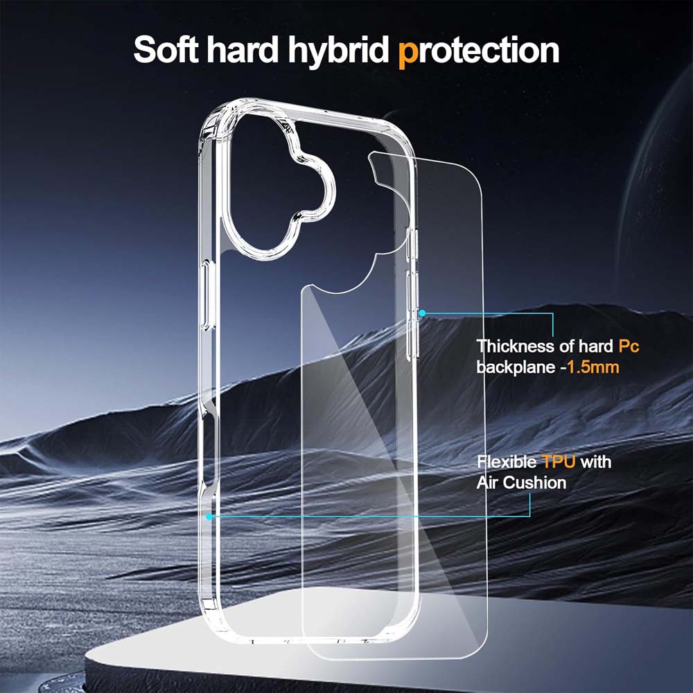 Crystal Clear Case for iPhone 17 6.3" (2025) | Anti-Yellowing Hard Back, Slim Shockproof Bumper, Wireless Charging Compatible Transparent Protective Phone Cover