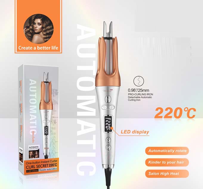 Auto Hair Curler with Ceramic-Aluminum Barrel – 360° Swivel Cord for Safe, Salon-Quality Curls at Home with Maximum Hair Protection and Shine