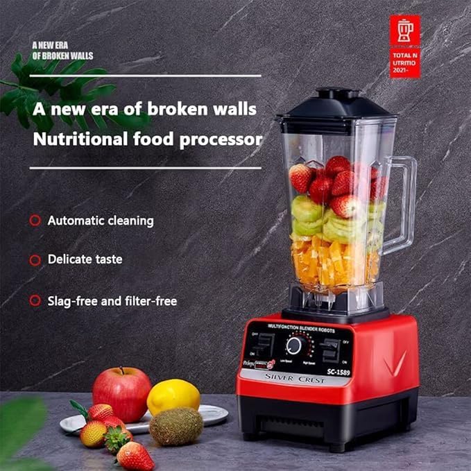 Heavy Duty Commercial Grade Blender Juicer – 6-Blade Mixer for Smoothies, Food Processing, and Ice Crushing