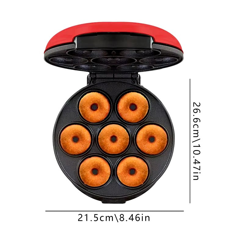 Household Electric Donut Maker | Double-Sided Heating Donut & Bread Machine with Non-Stick Cake Baking Pan | Easy-to-Use Breakfast Maker Oven for Homemade Donuts, Cakes, and Mini Bread