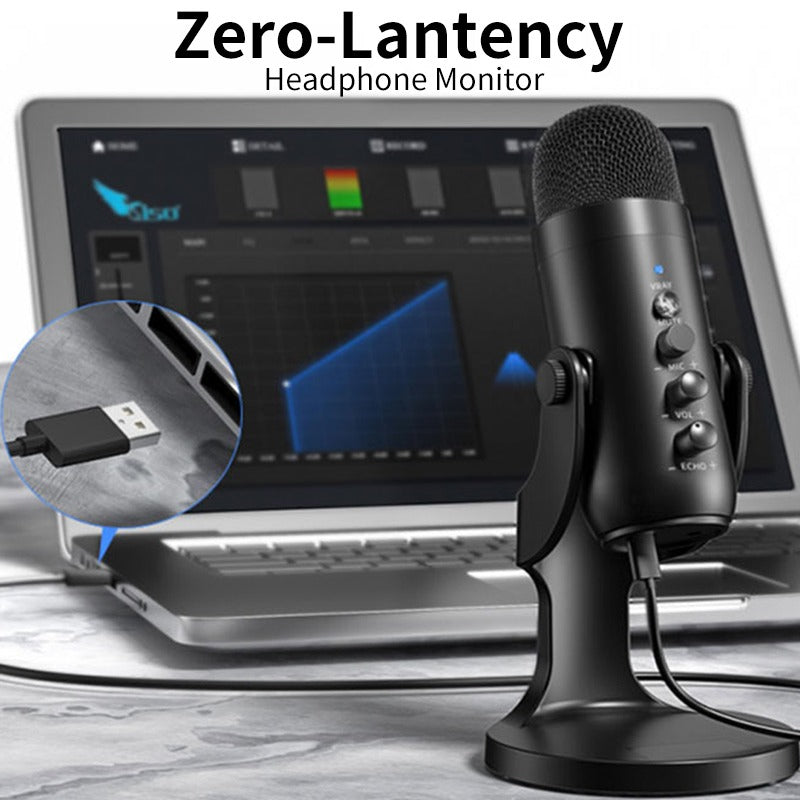 Mc-PW8 Professional USB Microphone – Condenser Desktop Microphone for Gaming, Streaming, Podcasting & Recording