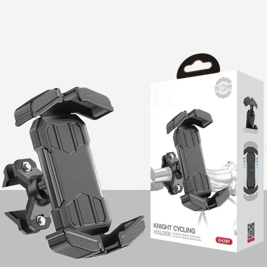 Universal Bike Mobile Stand (ET-EH289) | Adjustable Smartphone Holder for Bicycles, Motorcycles, & Two-Wheelers | One-Hand Use & Multi-Angle Adjustment