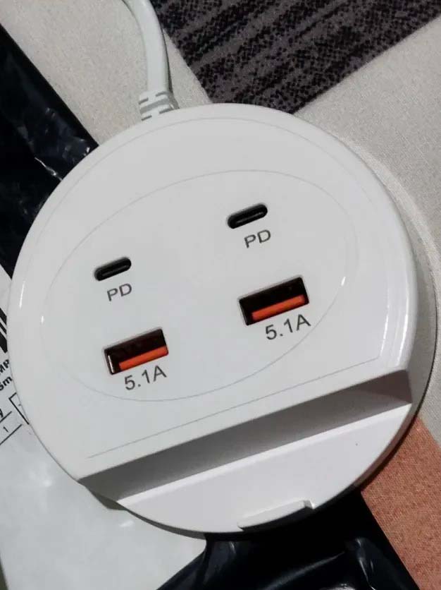 Quick Charge 5.1A Charger with Dual PD+USB Ports - Universal Multi-Port Charging Station with Mobile Phone Holder | 5V/5.1A Multi-U Port Charger for Fast, Convenient Charging | Compatible with All Mobile Phones