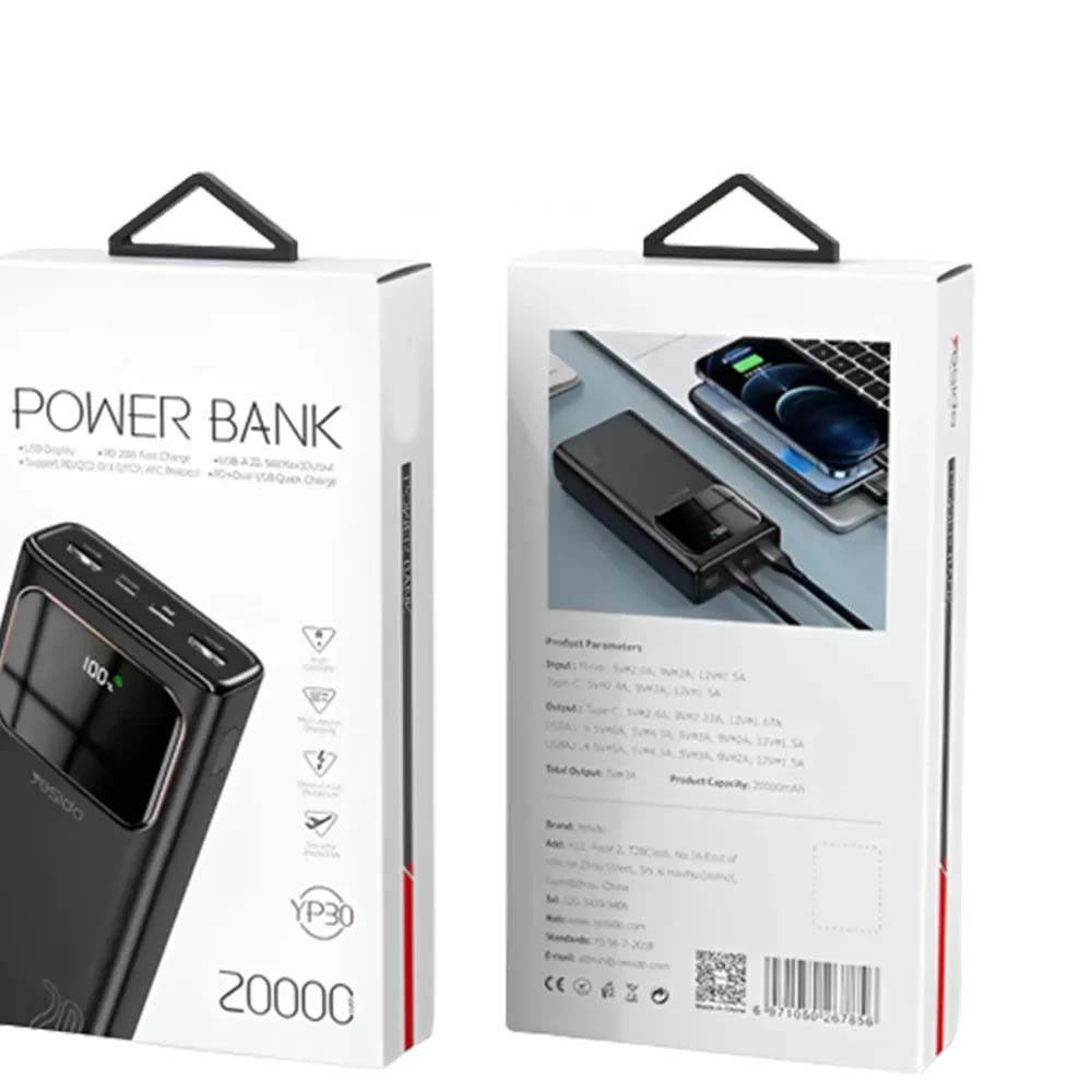 P30 20000mAh Fast Charging Power Bank – Versatile Portable Charger with Multi-Device Support