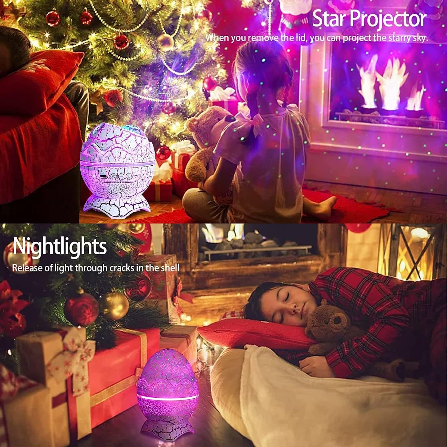 Galaxy Projector Dinosaur Egg – Sky Night Light with Bluetooth Music and Laser Starry Lamp for Room and Party Decor