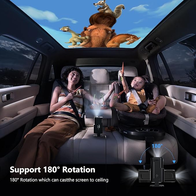 Android 11 HY320 Projector | 390 ANSI Lumens | 4K Native 1080p Dual WiFi6 & BT5.0 | Portable Outdoor Cinema | HY300 Upgrade