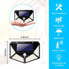 Waterproof Outdoor Motion Sensor Infrared Wall Lamp | 100 LED Solar-Powered Garden Sensor Light | Easy Installation, Versatile Mounting on Walls, Trees, Glass & Metal