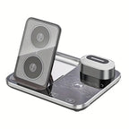 R12 Desktop Wireless Charger – 4-in-1 RGB Light Charging Station with Automatic Lifting