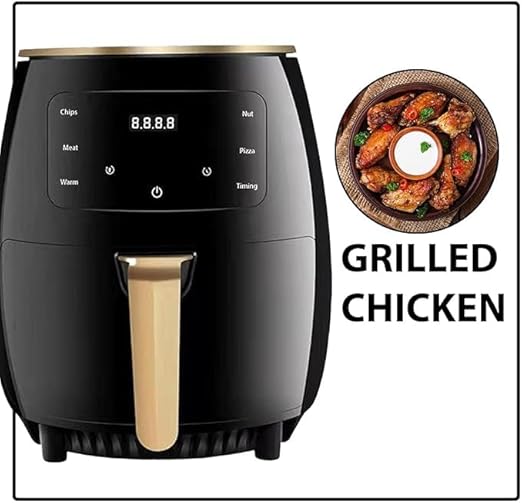 6L Multifunctional Digital Touch Air Fryer – 2400W Sleek Black Design for Healthier Cooking